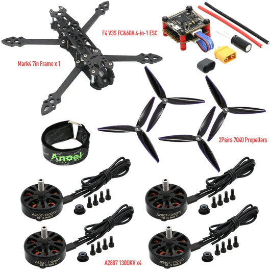Mark4 7inch 295mm Carbon Fiber Analog FPV Drone Kit